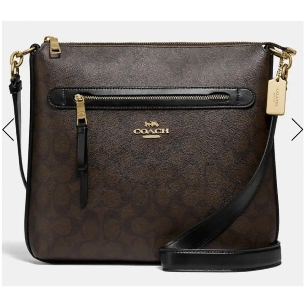 COACH Mae File Crossbody In Signature Canvas coach bag